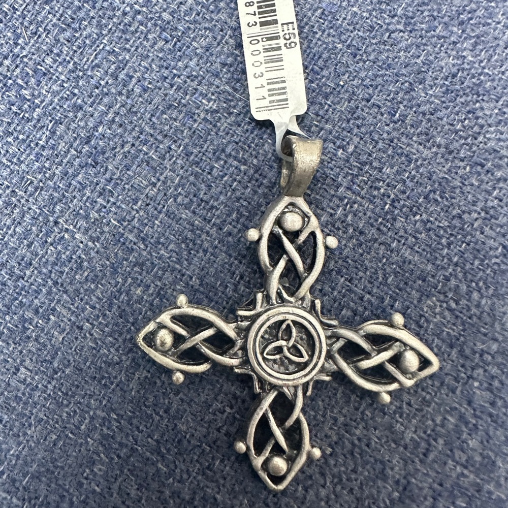 BICO Silver over pewter Celtic Cross Pendant